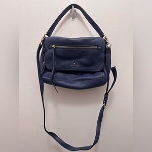 Kate Spade Crossbody Satchel in Navy & Grain Leather